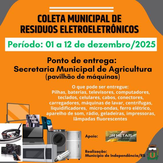 Comunidade é lembrada a descartar corretamente resíduos até 12 de dezembro