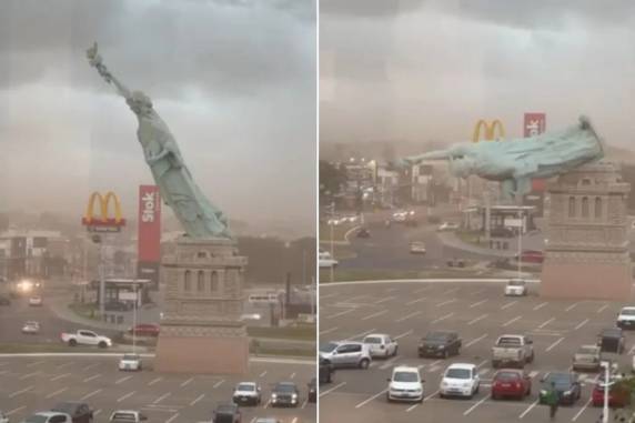 Monumento não resistiu à virada de tempo no Estado; de acordo com a assessoria da empresa, não houve feridos