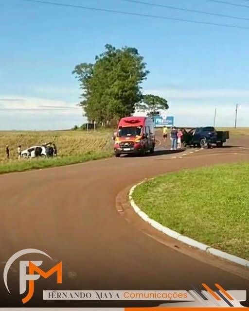 Acidente ocorreu na manhã deste sábado (28), nas proximidades do trevo do Estádio Municipal
