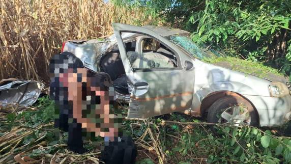 Veículo emplacado em Três de Maio colidiu contra uma árvore no trecho entre Horizontina e Tucunduva