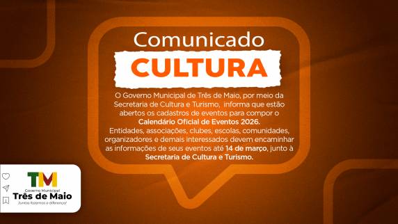 Entidades e organizadores devem encaminhar informações à Secretaria de Cultura e Turismo até o dia 14 de março