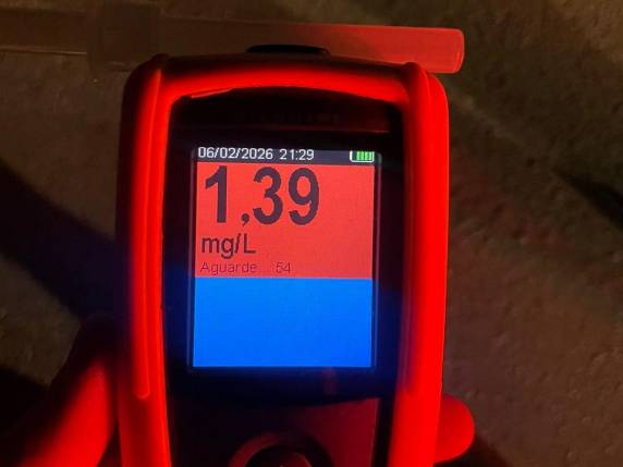 Teste do etilômetro apontou um resultado altíssimo: 4 vezes superior ao limite para configurar o crime de embriaguez ao volante.