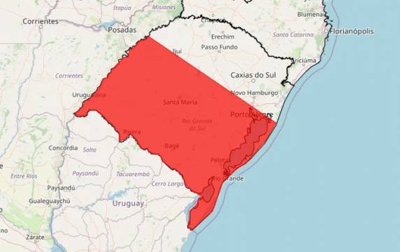 Inmet mantém previsão de grande perigo para temporais, com ventos de até 100 km/h e chuva intensa em diversas regiões