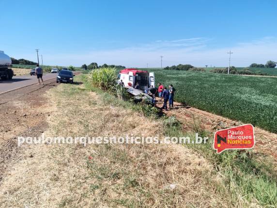 Acidente ocorreu na manhã desta quinta-feira (12), na divisa com Independência; vítima foi encaminhada ao Hospital São Vicente de Paulo