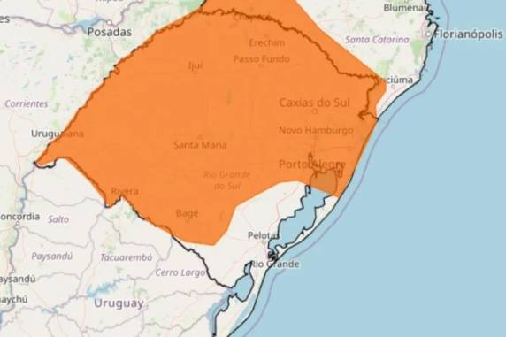 Comunicado do Instituto Nacional de Meteorologia indica chuva intensa e  possibilidade de rajadas de vento de até 100 km/h
